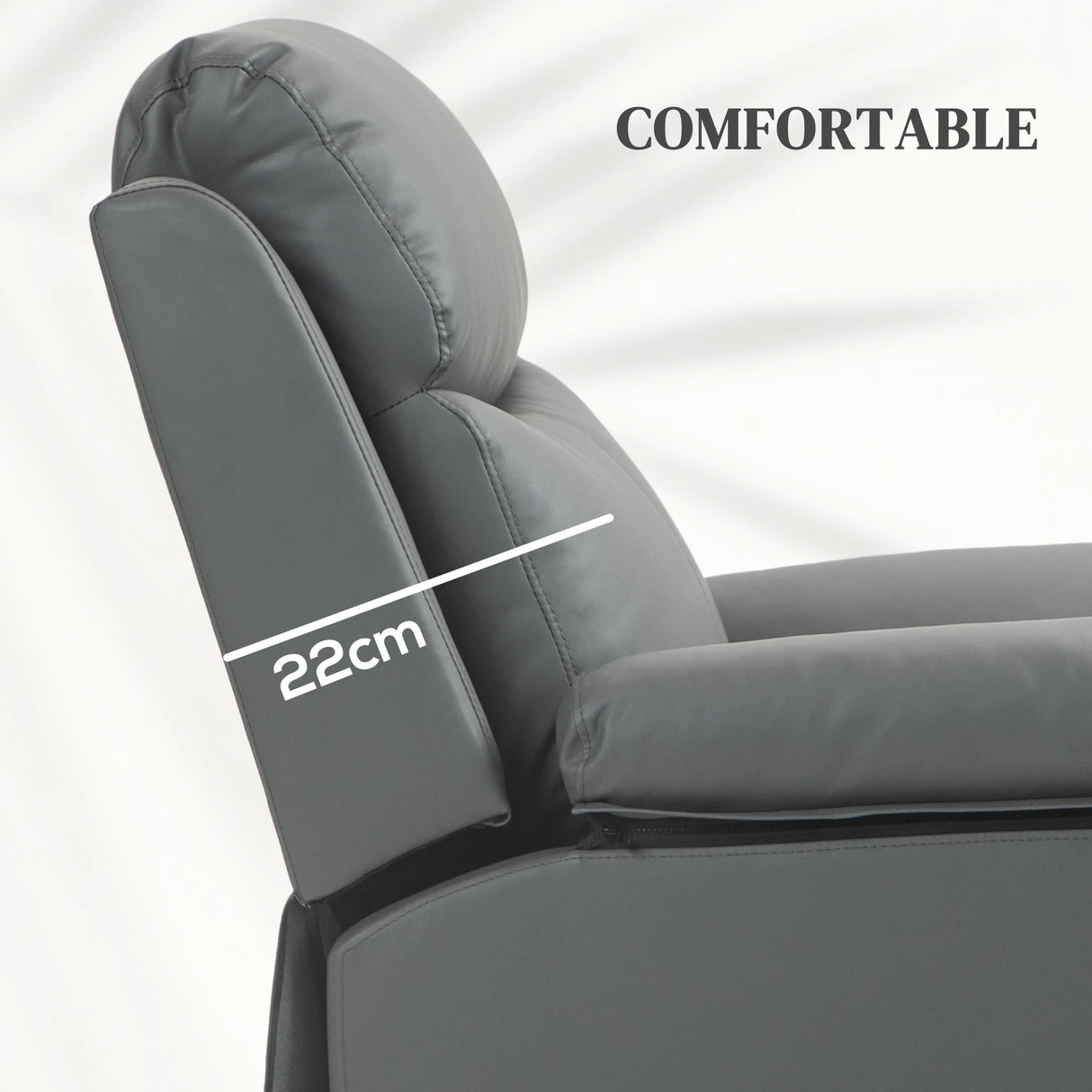 HOMCOM Faux Leather 70 Electric Riser Recliner Chair, Charcoal Grey
