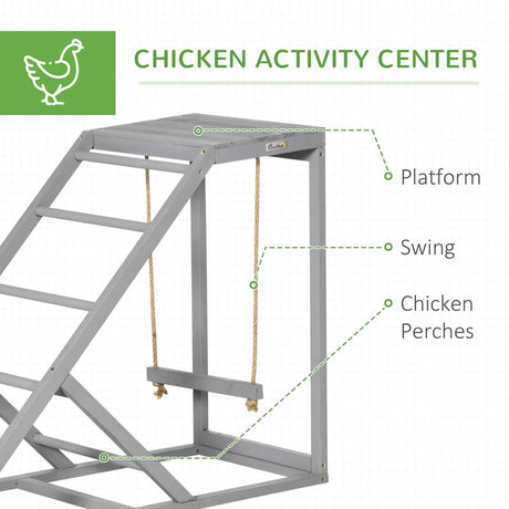 PawHut Walk In Chicken Run with Chicken Activity Shelf and Cover, 2.8 x 3.8 x 2m