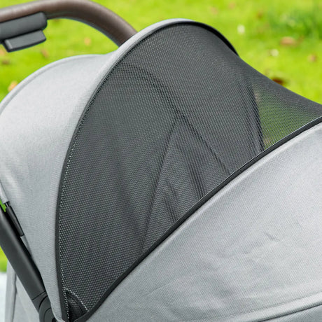 AIYAPLAY Foldable Baby Stroller with Adjustable Seat, 5-Point Harness, Canopy, Basket, 6.3kg Lightweight & Compact, Light Grey