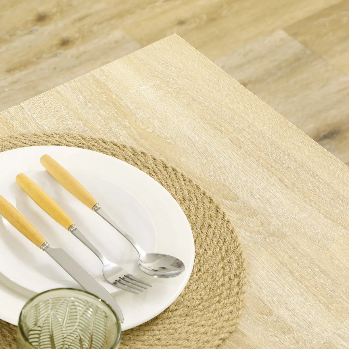 HOMCOM Dining Table for 4-6 People, Kitchen Table with Wood Effect for Dining Room, Oak
