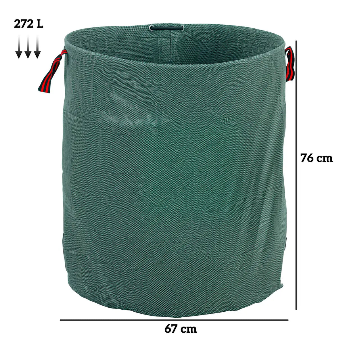 Outsunny Garden Waste Bags, 272L x 3 Heavy Duty Garden Bags, Foldable and Reusable Waste Sacks with Handles for Loading Leaf, Trash, Debris, Green