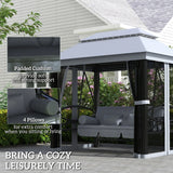 Outsunny 3 Seater Swing Chair Hammock Gazebo Lounger Cushioned Seat Waterproof Grey