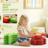 AIYAPLAY 13 PCS Kids Balance Beam Stepping Stones Set with Non-slip Textured Surface, Outdoor Indoor for Toddlers, Green
