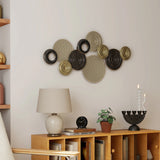 HOMCOM Metal Wall Art, Modern Hanging Wall Decor with Multi-Disc Design for Living Room Bedroom Dining Room