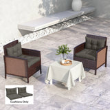 Outsunny 2-Piece Seat Cushions Back Pillows Replacement, Patio Chair Cushions Set for Indoor Outdoor, Charcoal Grey