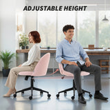 HOMCOM Teddy Fleece Office Chair with Wheels - Light Pink