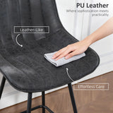 HOMCOM Set of 2 PU Leather Swivel Bar Stools - Black