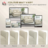 HOMCOM 2 Seater Sofa Bed, 3-in-1 Convertible Sleeper Sofa with Click-clack Adjustable Backrest and 2 Pillows, Light Brown