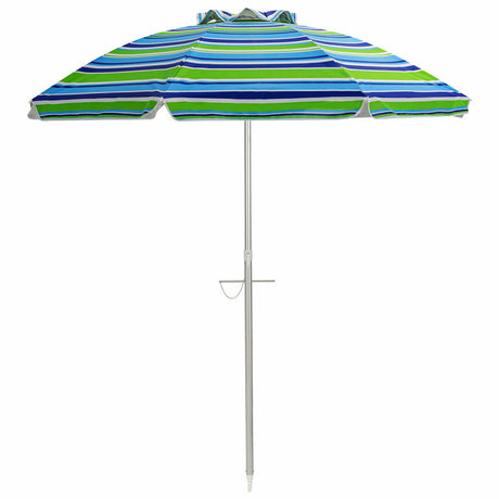 198cm Beach Umbrella with Sand Anchor UPF50+ and Carry Bag-Green