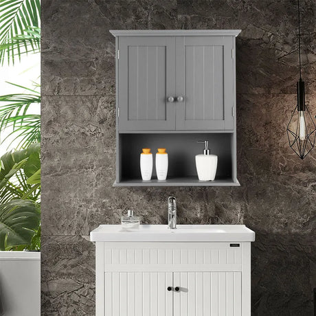Multi-Purpose Wall Cabinet Storage with 2-Door for Bathroom