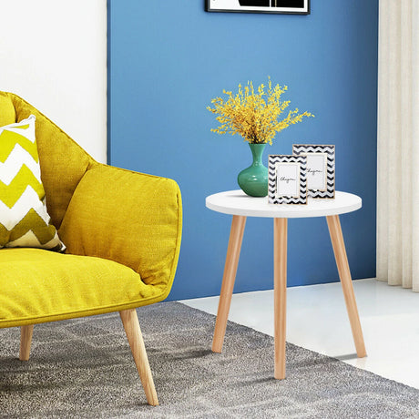Multifunctional Round Side End Table with Modern Design for Living Room/Bedroom/Office