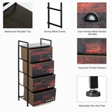 Industrial 4 Fabric Drawers Storage Dresser with Fabric Drawers and Steel Frame