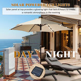 Parasol with solar LED lighting cantilever parasol garden parasol crank parasol 2.7M-beige