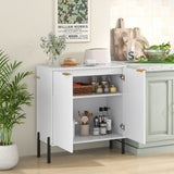 2-Door Buffet Cabinet with Anti-Tipping Kits for Dining Living Room Entryway-White