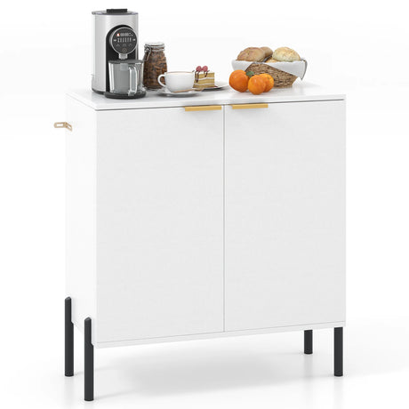 2-Door Buffet Cabinet with Anti-Tipping Kits for Dining Living Room Entryway-White
