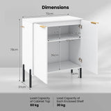 2-Door Buffet Cabinet with Anti-Tipping Kits for Dining Living Room Entryway-White