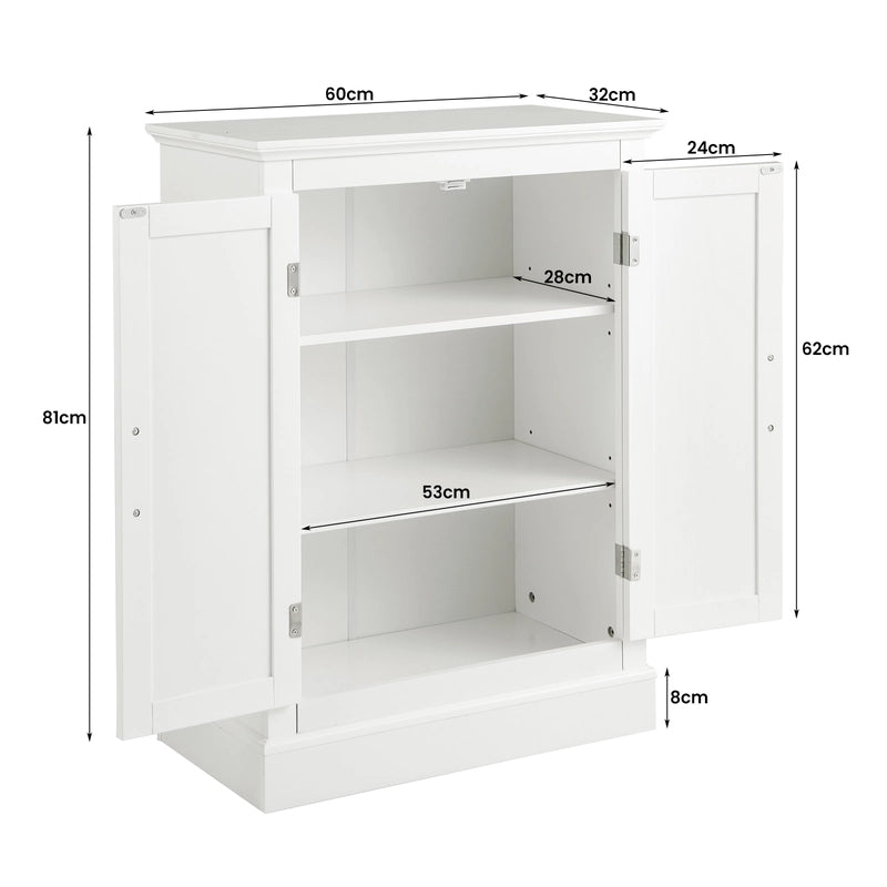 Bathroom Floor Cabinet with Adjustable Shelves & Anti-toppling Device