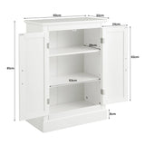 Bathroom Floor Cabinet with Adjustable Shelves & Anti-toppling Device