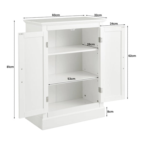 Bathroom Floor Cabinet with Adjustable Shelves & Anti-toppling Device