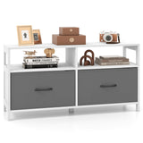 Fabric Chest of Drawers with 2 Drawers and 2 Open Shelves-White