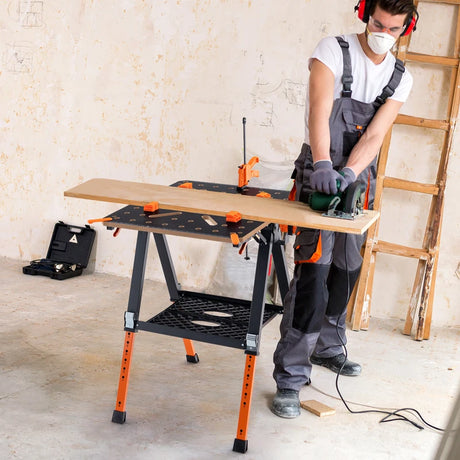 2-in-1 Folding Work Table and Sawhorse with 454 kg Max Load