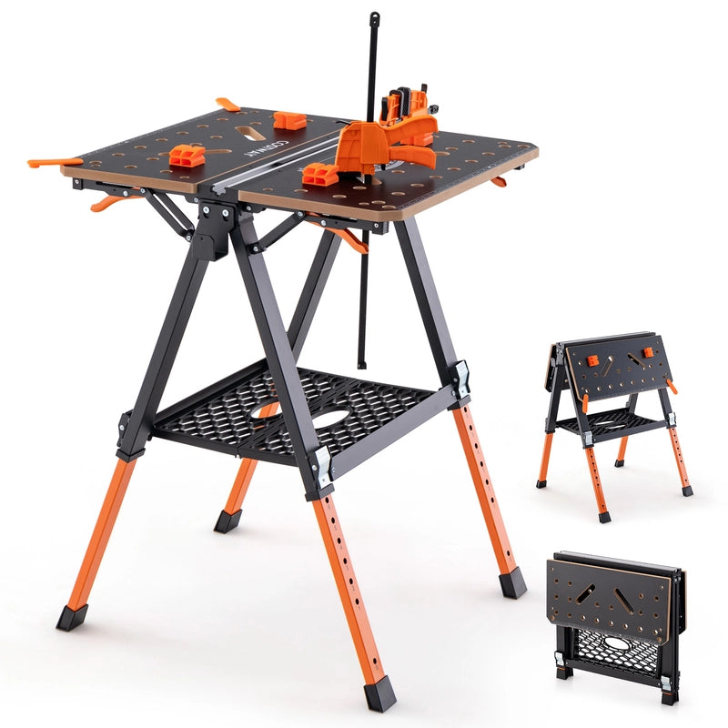 2-in-1 Folding Work Table and Sawhorse with 454 kg Max Load