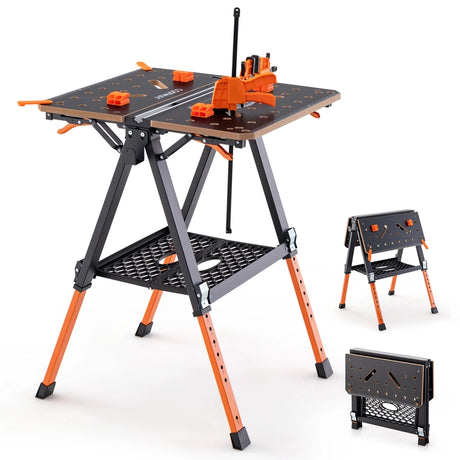 2-in-1 Folding Work Table and Sawhorse with 454 kg Max Load