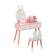 2-in-1 Kids Princess Vanity Table and Chair Set-White