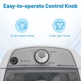 2 in 1 Mini Single Tub Washer Semi-automatic Spin Dryer-Grey