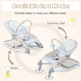 2-In-1 Portable Baby Rocker with Adjustable Backrest and Safety Belt-Grey