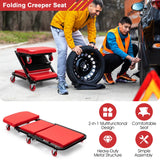 Assembly table 2-in-1 folding workshop table 93 x 42 x 14.5 cm black + red