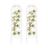 2 Pack 71 x 20 Inch Metal Garden Trellis Rustproof Plant Support for Climbing Plants-White