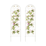 2 Pack 71 x 20 Inch Metal Garden Trellis Rustproof Plant Support for Climbing Plants-White
