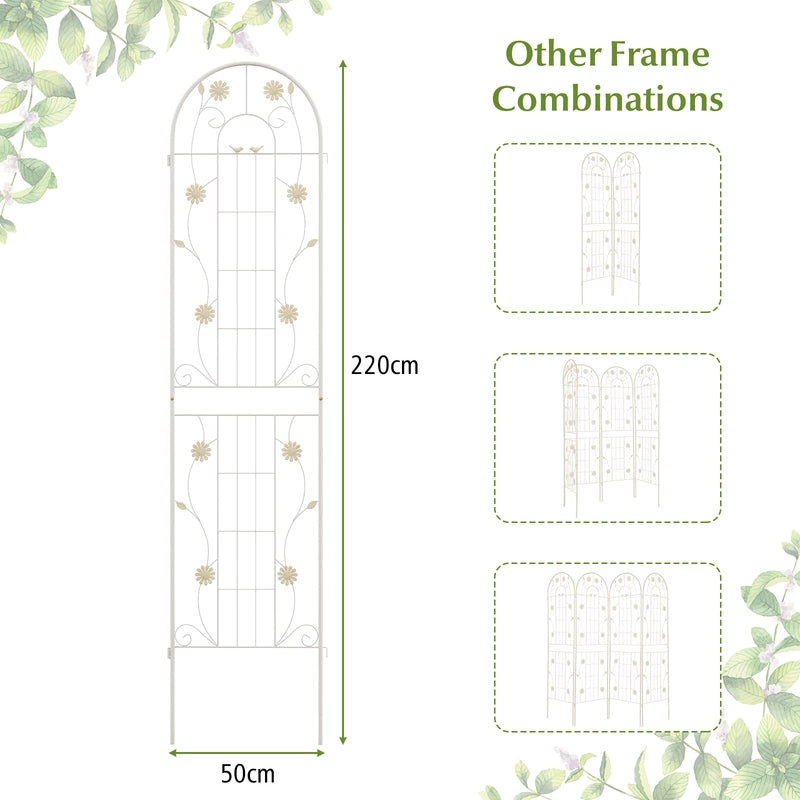2 Pack 86.5 x 20 Inches Metal Garden Trellis for Climbing Plants-White