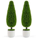 2 Pack 90cm Artificial Cedar Teardrop Shaped Bush-Green