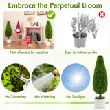 2 Pack 90cm Artificial Cedar Teardrop Shaped Bush-Green