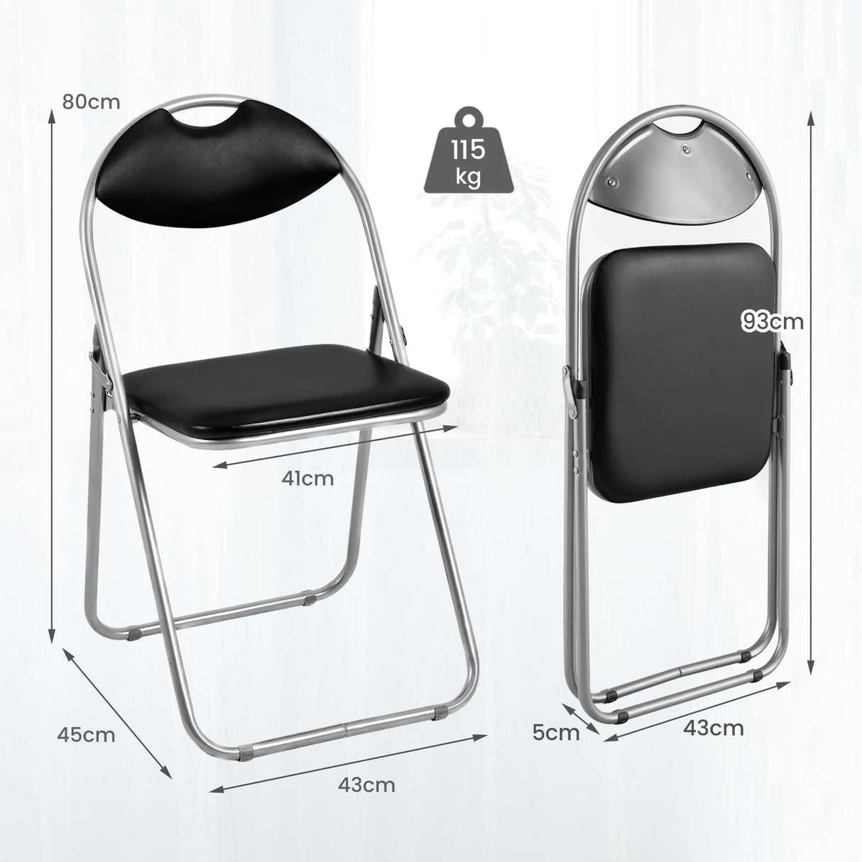 2/4/6 Pieces Portable Folding Dining Chairs Set with Carrying Handles-Set of 2