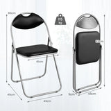 2/4/6 Pieces Portable Folding Dining Chairs Set with Carrying Handles-Set of 2