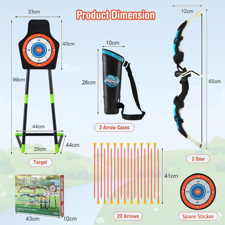2 Pack Kids Bow and Arrow Set LED Illuminated Archery Toy Set