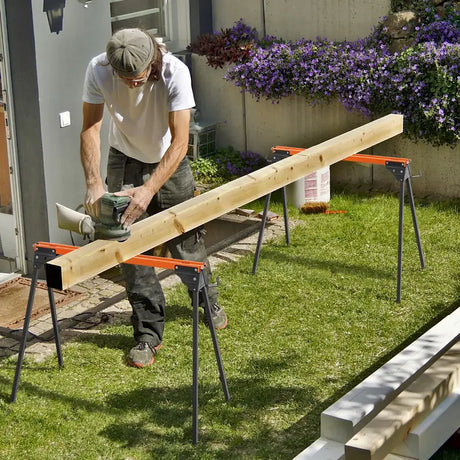 2 x sawhorse work trestle foldable scaffolding trestle can hold up to 500 kg 96.5 x 47 x 76 cm
