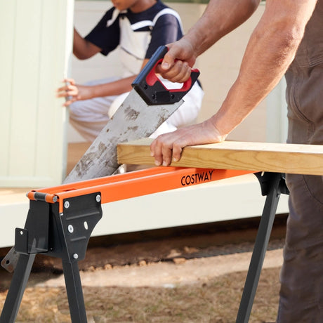 2 x sawhorse work trestle foldable scaffolding trestle can hold up to 500 kg 96.5 x 47 x 76 cm