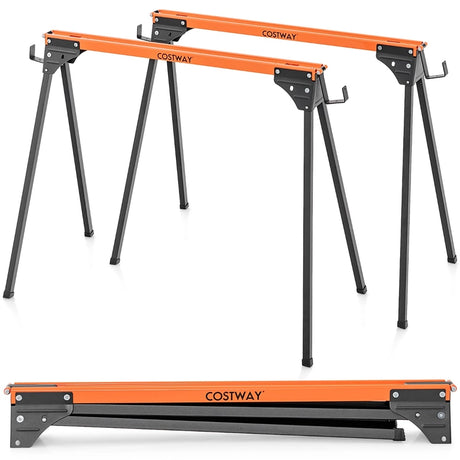 2 x sawhorse work trestle foldable scaffolding trestle can hold up to 500 kg 96.5 x 47 x 76 cm