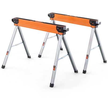 Set of 2 sawhorses, foldable, portable workhorses, load capacity up to 500 kg