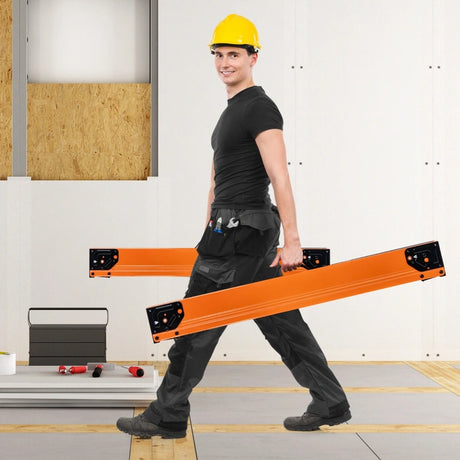 Set of 2 sawhorses, foldable, portable workhorses, load capacity up to 500 kg