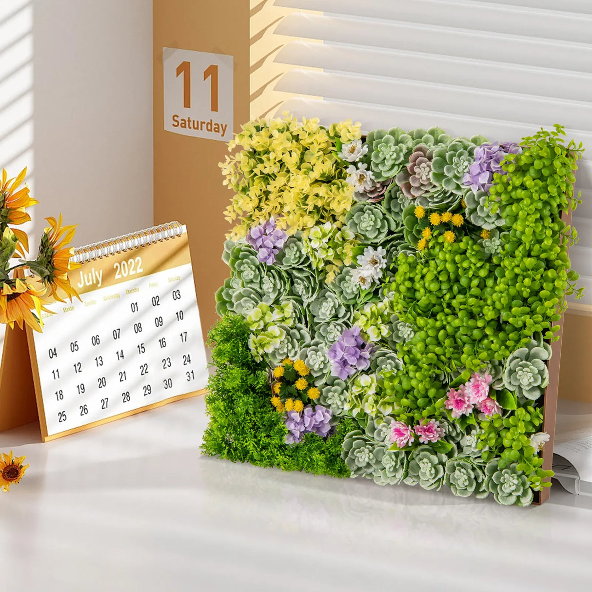50 x 50 cm 3D Hanging Succulents with 10 Types of Mixed Faux Plants
