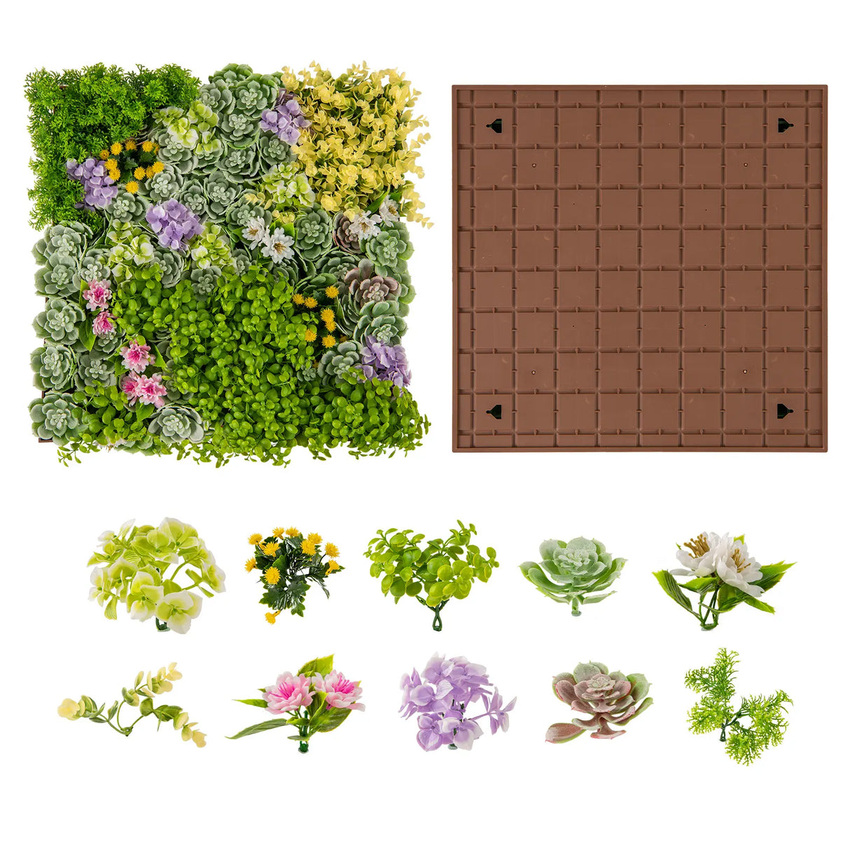 50 x 50 cm 3D Hanging Succulents with 10 Types of Mixed Faux Plants