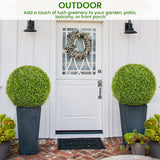 2 Pieces Artificial Plant Boxwood Topiary Ball-M