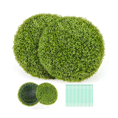 2 Pieces Artificial Plant Boxwood Topiary Ball-M