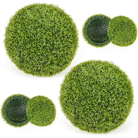 2 Pieces Artificial Plant Boxwood Topiary Ball-M