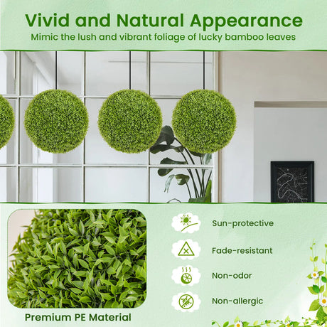 2 Pieces Artificial Plant Boxwood Topiary Ball-M